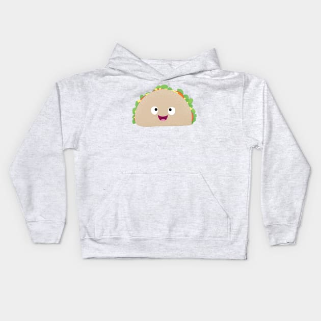 Cute happy smiling taco cartoon illustration Kids Hoodie by FrogFactory